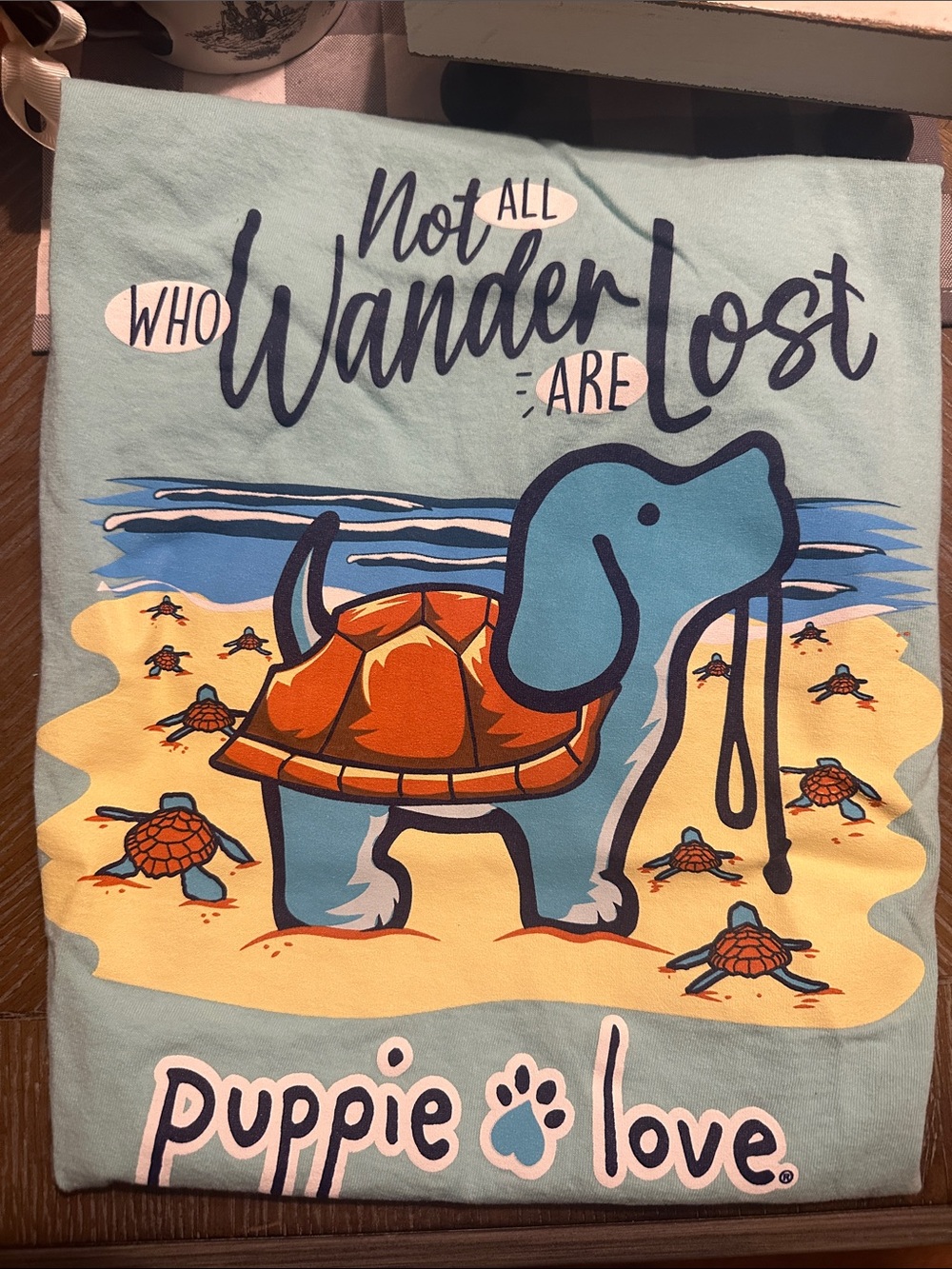 Puppie Love Blue & Orange 'Not All Who Wander Are Lost' Art Print